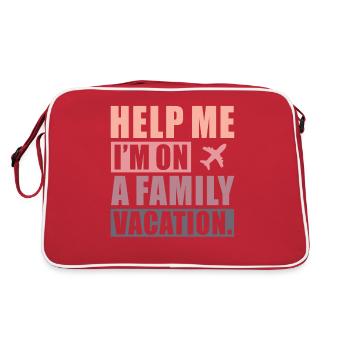 Hilfe, Ich Bin Im Familienurlaub - Retro Tasche - Rot/Weiß - Hinten
