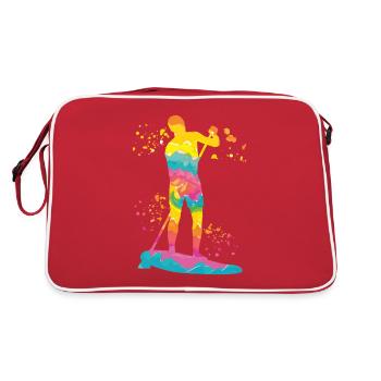 Stand Up Paddling Stand Up Board Sup - Retro Bag - red/white - Back