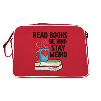 Reading books Be friendly Crazy Reading - Retro Bag - red/white - Back