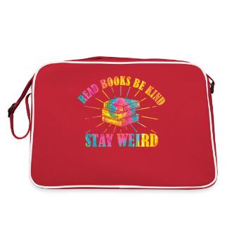 Reading books Be friendly Crazy Reading - Retro Bag - red/white - Back