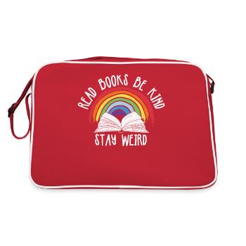 Reading books Be friendly Crazy Reading - Retro Bag - red/white - Back