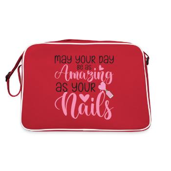 May Your Day Be As Amazing Nail Aunt - Retro Bag - red/white - Back