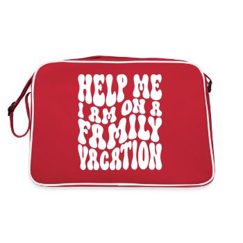 Hilfe, Ich Bin Im Familienurlaub - Retro Tasche - Rot/Weiß - Hinten