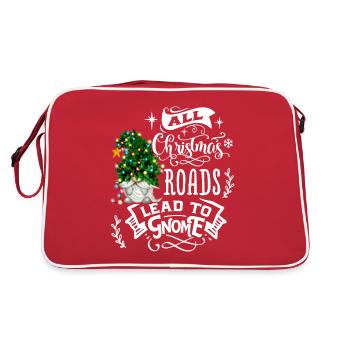Xmas Gnomies All Roads Lead to the Gnome - Retro Bag - red/white - Back