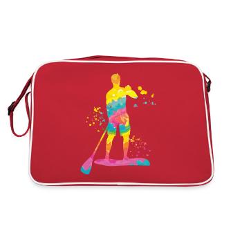 Stand Up Paddle Stand Up Board Sup - Sac Retro - rouge/blanc - Dos