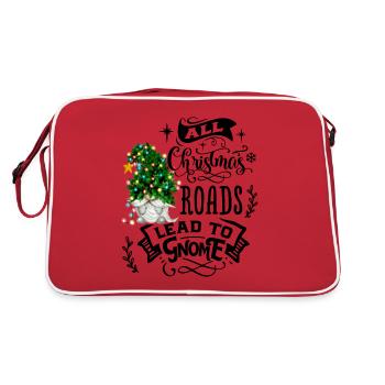 Xmas Gnomies All Roads Lead to the Gnome - Retro Bag - red/white - Back