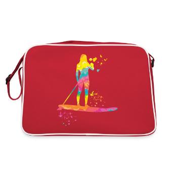 Stand Up Paddle Stand Up Board Sup - Sac Retro - rouge/blanc - Dos