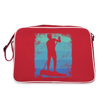 Stand Up Paddle Stand Up Board Sup - Sac Retro - rouge/blanc - Dos