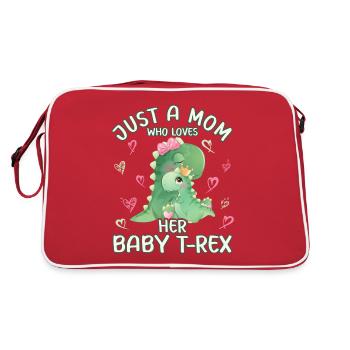 Maman Juste Une Maman Qui Aime Son Bébé T Rex - Sac Retro - rouge/blanc - Dos