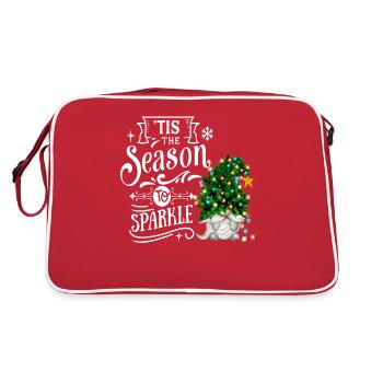 Tis The Season To Sparkle Weihnachtsgnom - Retro Tasche - Rot/Weiß - Hinten