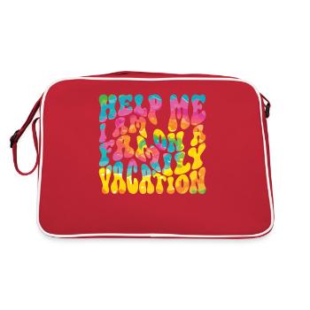 Hilfe, Ich Bin Im Familienurlaub - Retro Tasche - Rot/Weiß - Hinten