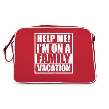 Hilfe, Ich Bin Im Familienurlaub - Retro Tasche - Rot/Weiß - Hinten