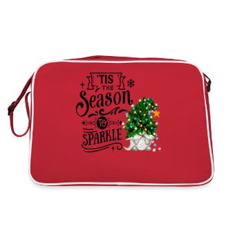 Tis The Season To Sparkle Christmas Gnome - Retro Bag - red/white - Back