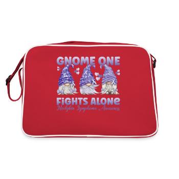 Gnome One fights Hodgkin's lymphoma alone - Retro Bag - red/white - Back
