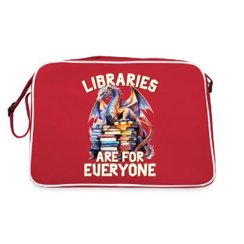 Libraries are for everyone Librarian - Retro Bag - red/white - Back