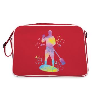 Stand Up Paddling Stand Up Board Sup - Retro Bag - red/white - Back