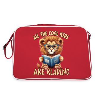 Tous les enfants cool lisent Lion - Sac Retro - rouge/blanc - Dos