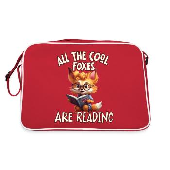 Alle Coolen Kids Lesen Fuchs - Retro Tasche - Rot/Weiß - Hinten