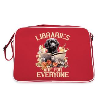 Libraries are for everyone Librarian - Retro Bag - red/white - Back