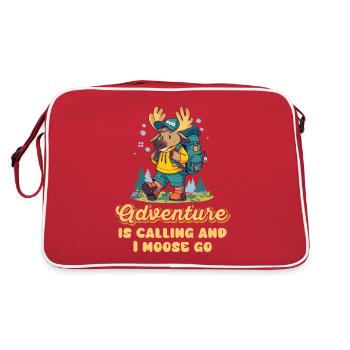 Adventure Is Calling Kids Cute Moose - Retro Bag - red/white - Back