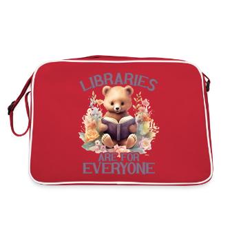 Libraries are for everyone Librarian - Retro Bag - red/white - Back