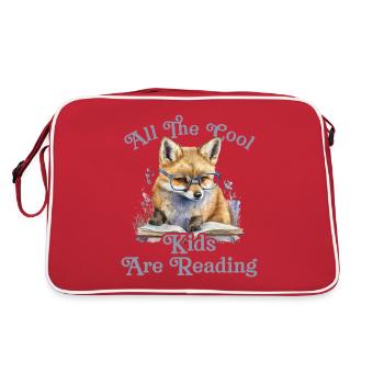 Alle Coolen Kids Lesen Fuchs - Retro Tasche - Rot/Weiß - Hinten