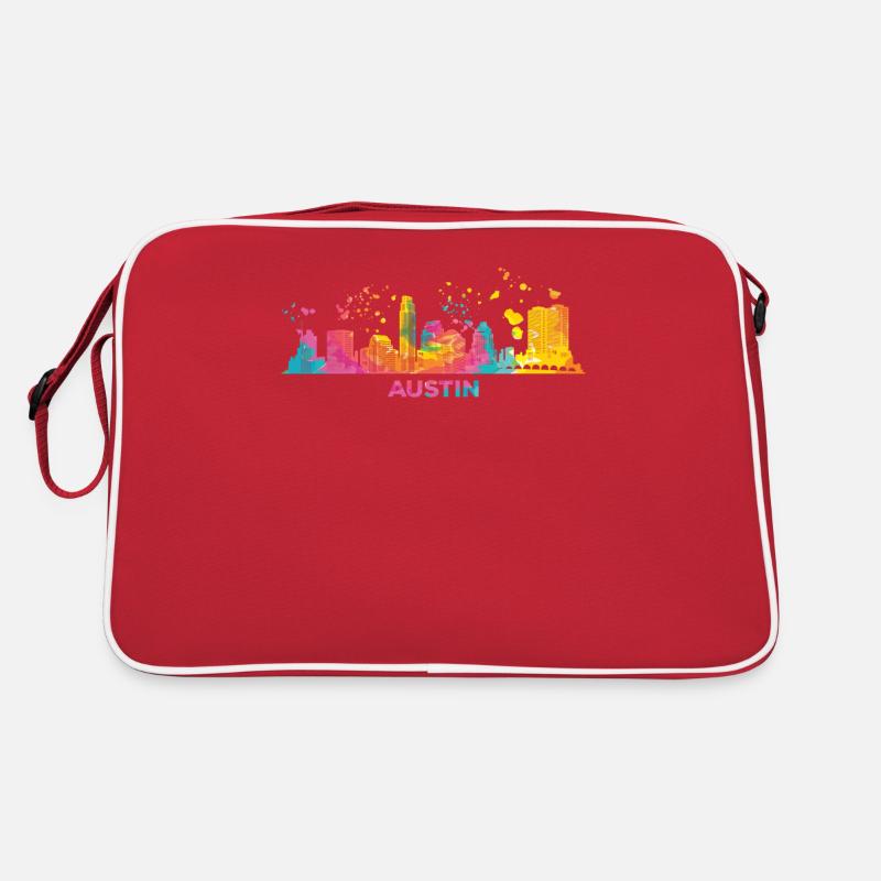 Austinites Aquarelle Skyline Austin Sac Retro
