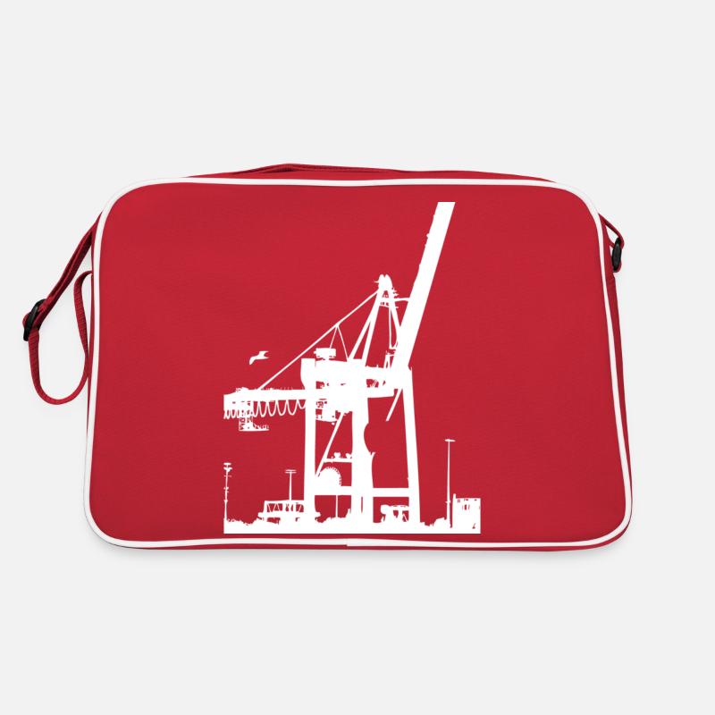 Crane White - Retro Tasche - Rot/Weiß