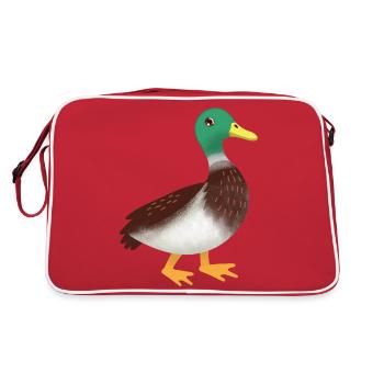 Main simple de canard colvert dessiné - Sac Retro - rouge/blanc - Dos