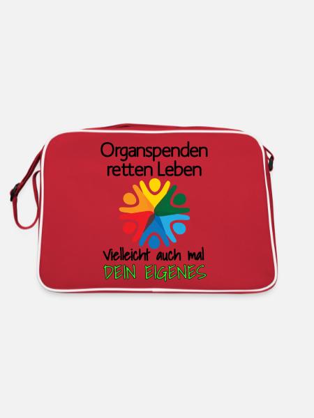 Organspenden retten Leben 24 - Retro Tasche - Rot/Weiß - Hinten