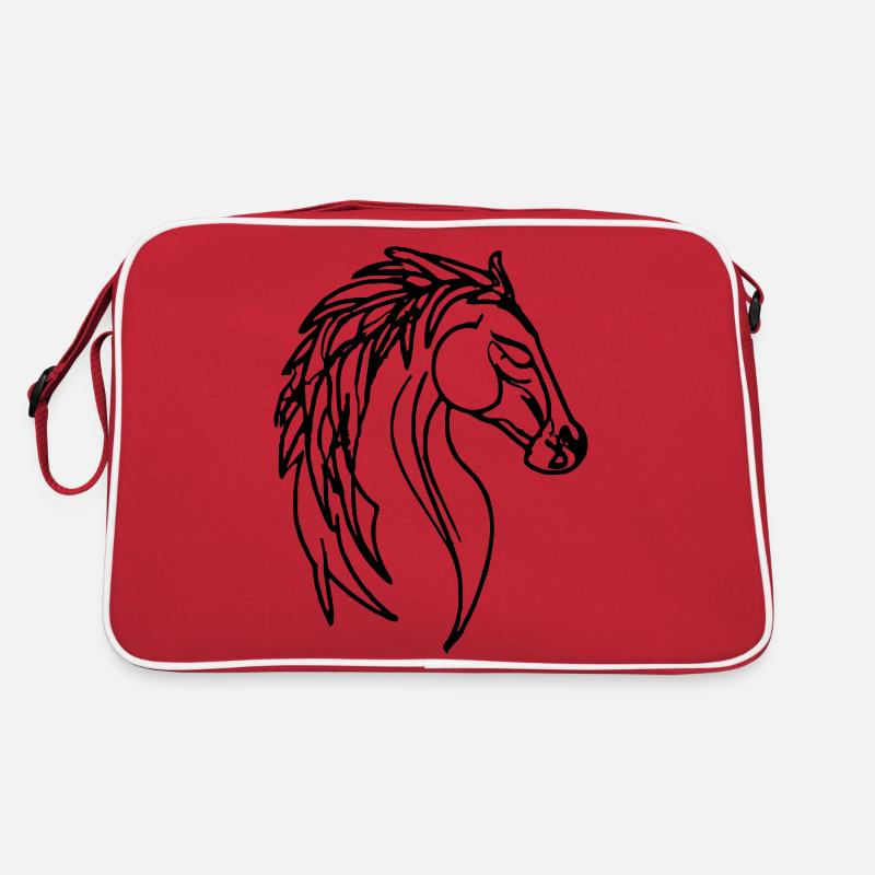 Horse Illustration Line Art Gift Idea Retro Bag