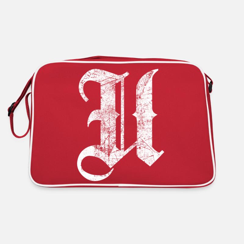 Tshirt alphabet initial U - Retro Bag - red/white
