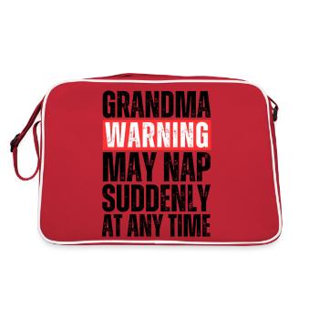 Grandma warning - Retro Bag - red/white - Back