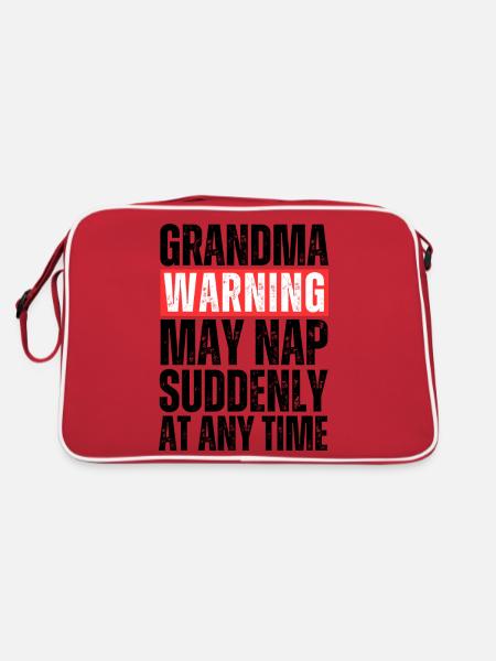 Grandma warning - Retro Bag - red/white - Back