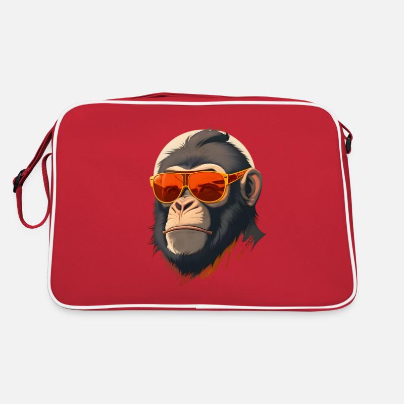 Cool monkey with sunglasses Retro Bag