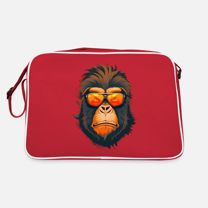 Cool monkey with sunglasses Retro Bag