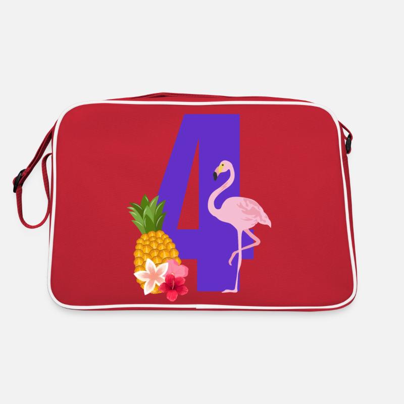 4-jähriges Jubiläum Flamingo Retro Tasche