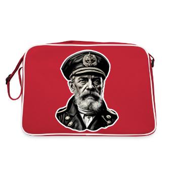 Capitaine / Marin / Marin / Marin / Maritime / Ahoy - Sac Retro - rouge/blanc - Dos