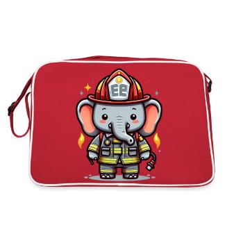 Pompier éléphant mignon - Sac Retro - rouge/blanc - Dos