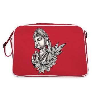 Buddha Monk Namaste Buddhism I Gift - Retro Bag - red/white - Back