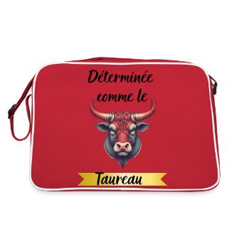 Déterminée comme le taureau - Sac Retro - rouge/blanc - Dos
