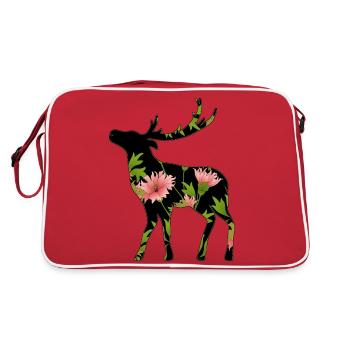 Hirsch - Retro Tasche - Rot/Weiß - Hinten