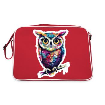 hibou mignon mascotte kawaii - Sac Retro - rouge/blanc - Dos