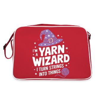 Unleash creativity with wool - Retro Bag - red/white - Back