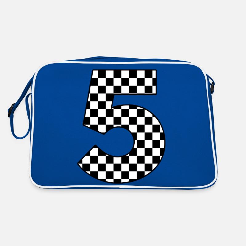 Nummer 5 Plaid Retro Tasche