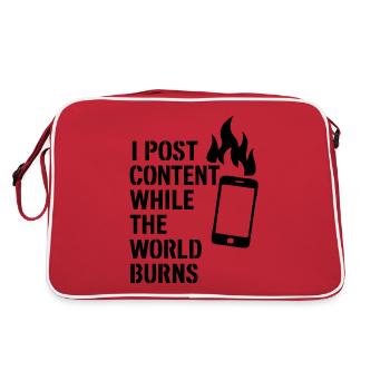 I post content and the world burns - Retro Tasche - Rot/Weiß - Hinten