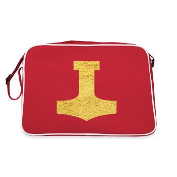 Mjölnir Protective Symbol Mjolnir Thor's Hammer - Retro Bag - red/white - Back