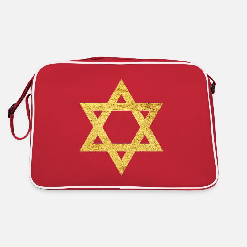 Davidstern Glaube Symbol des Schutzes - Retro Tasche - Rot/Weiß