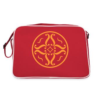 Ancient Indian sign in orange - Retro Bag - red/white - Back