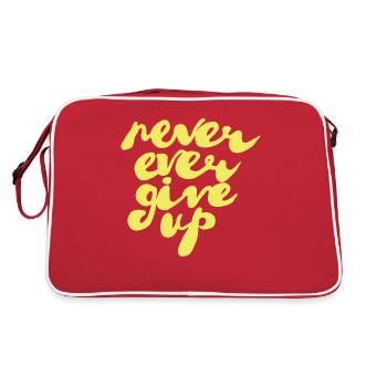 Gib niemals auf - Retro Tasche - Rot/Weiß - Hinten